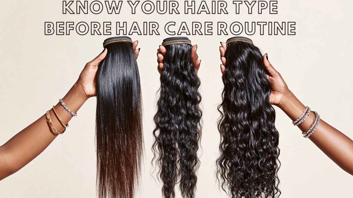 Different hair types in women including oily, dry, normal and curly hair for choosing the right hair care routine