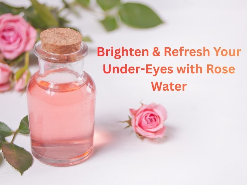 Rose water cotton pads for soothing and brightening under-eye dark circles naturally