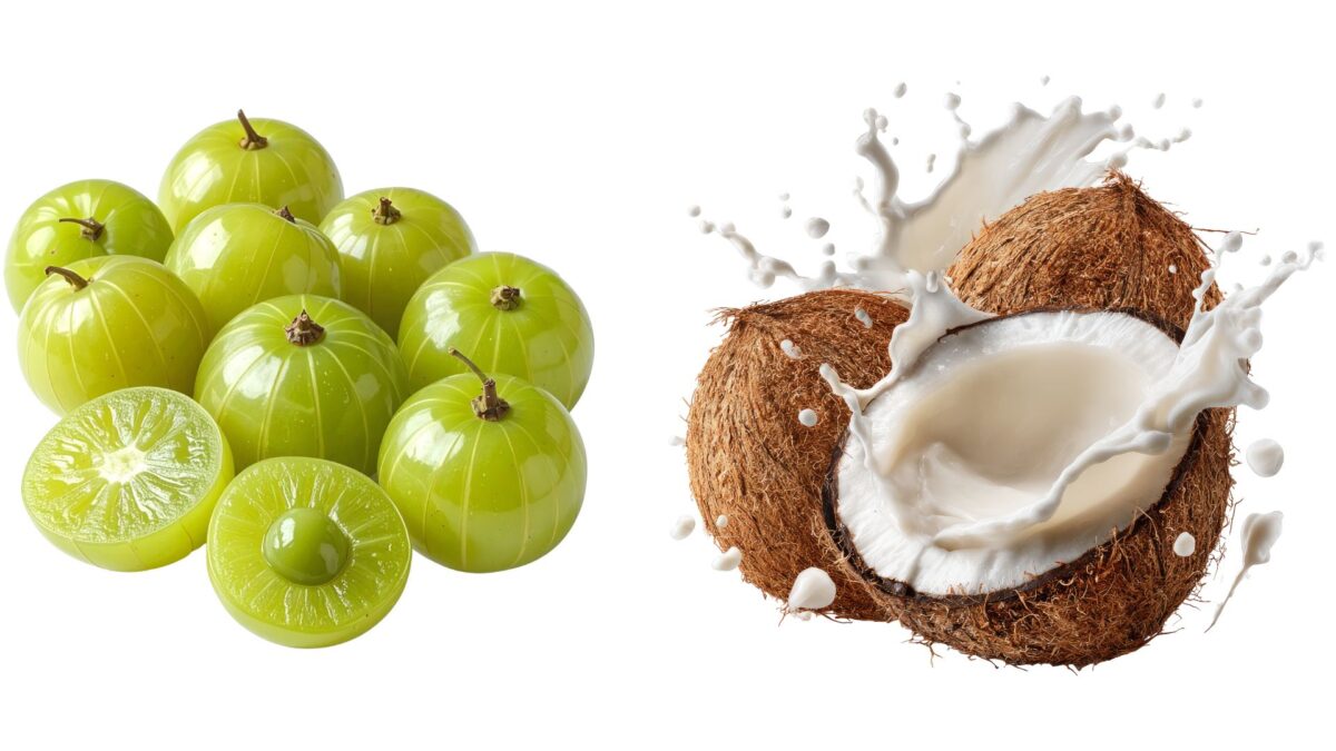 Amla and coconut milk hair mask for natural hair growth and thickness