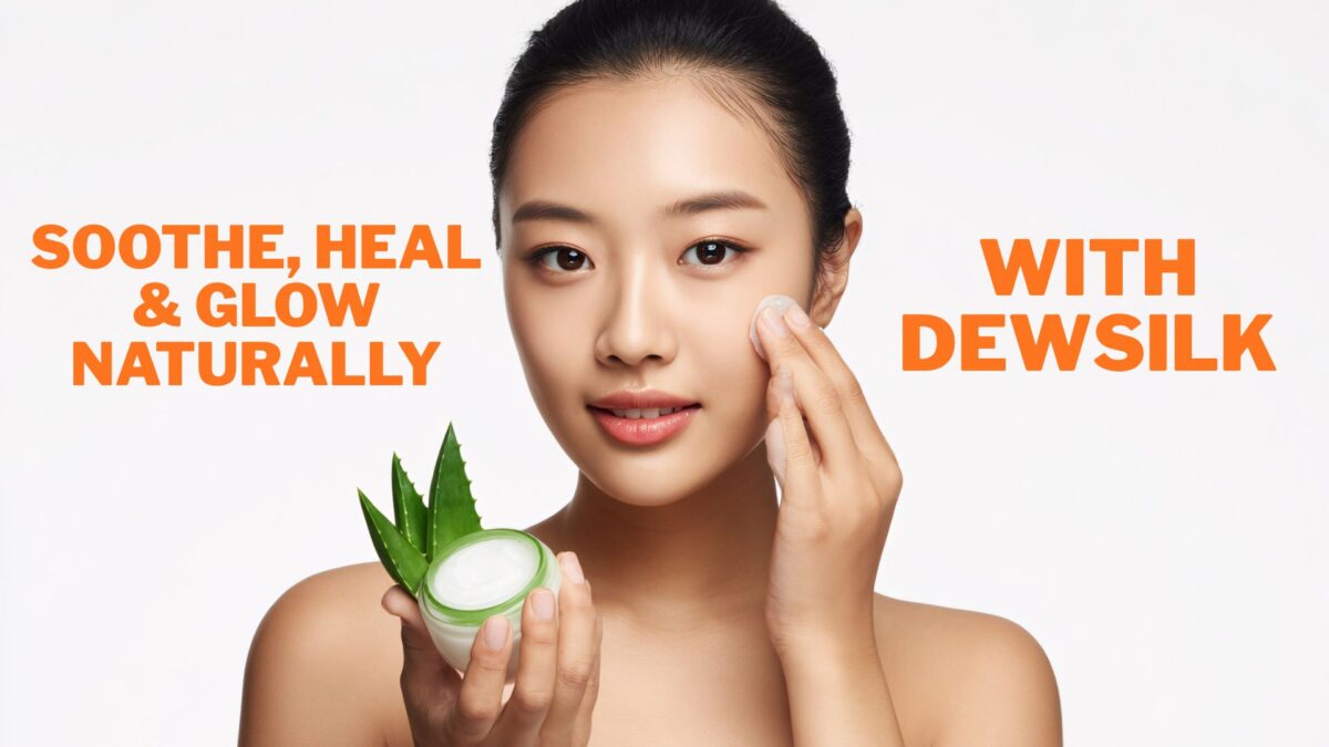 Girl applying fresh aloe vera gel on face for clear and glowing skin naturally at home